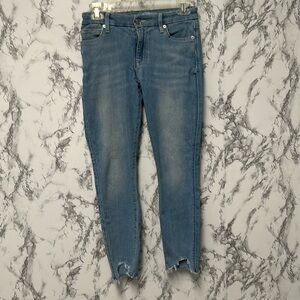 7 For All Mankind Women’s The Ankle Skinny Jeans b(air) Denim Size 25